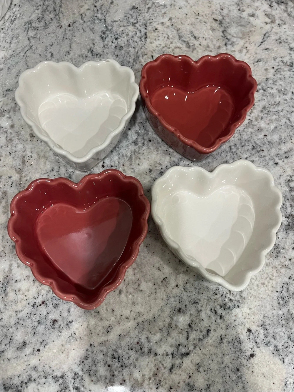 Williams Sonoma Rustic Heart Collection Ramekin Ruffled Baking Dishes (Set of 4)